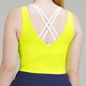 NEW Lululemon Power Pivot Ribbed Tank Top Highlight Yellow size 4